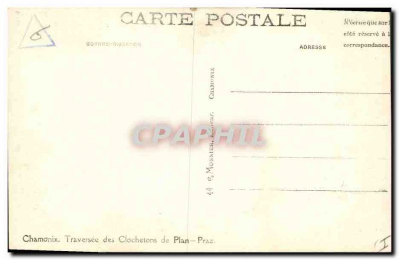 Old Postcard Chamonix Mountaineering Traversee of Plan Praz Clochetons
