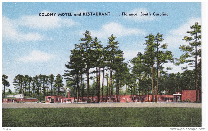 FLORENCE , South carolina , 30-40s ; Colony Motel & Restaurant