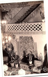 RPPC Postcard Fountain & Rock Wall Interior Photo Scotty's Castle Frasher Foto