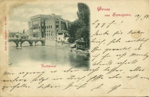 bosnia and herzegovina, SARAJEVO Сарајево, Town Hall (1898) Postcard