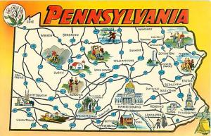 Pennsylvania PA Map Card