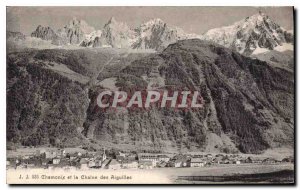 Old Postcard Chamonix needles and the chain