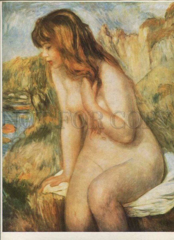 434407 Perre Auguste Renoir Bathing girl on rocky beach german Seemann poster