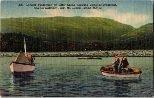 Lobster Fisherman Otter Creek Cadillac Mountain Acadia National Postcard Desert 