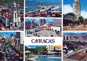 VINTAGE POSTCARD CONTINENTAL SIZE MULTIPLE VIEWS TRADITIONAL CARACAS VENEZUELA