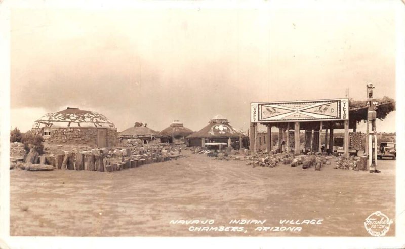 Chambers Arizona Navajo Indian Village Frasher Real Photo Postcard AA74492