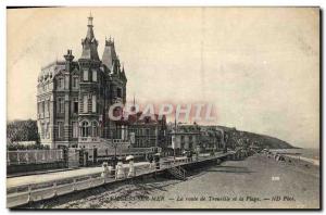 Old Postcard Villers sur Mer Route Trouville Beach