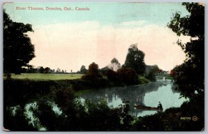 Postcard Dresden Ontario c1910s River Thames Scenic View Chatham Kent County B