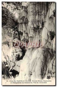 Old Postcard Padirac Puits Grand Dome Stalactites and stalagmites above not c...