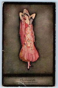 1929 Carmeneita By Jennie Harbour Early Victorian Signed Artist Tuck Postcard