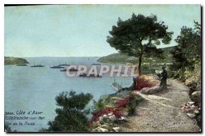 Old Postcard French Riviera Villefranche sur Mer view of the harbor