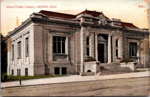 Postcard Akron Public Library in Akron, Ohio