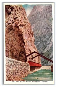 Hanging Bridge Royal Gorge Colorado CO UNP WB Postcard W22