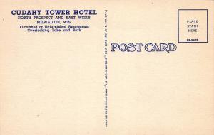 Cudahy Tower, Milwaukee, Wisconsin, Early Linen Postcard, Unused