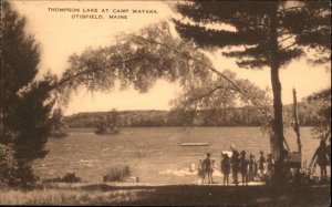 Otisfield ME Maine Thompson Lake Camp Wayaka c1930-50s Vintage Postcard