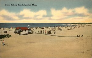 Ipswich Massachusetts Crane Bathing Beach c1930-50s Vintage Postcard
