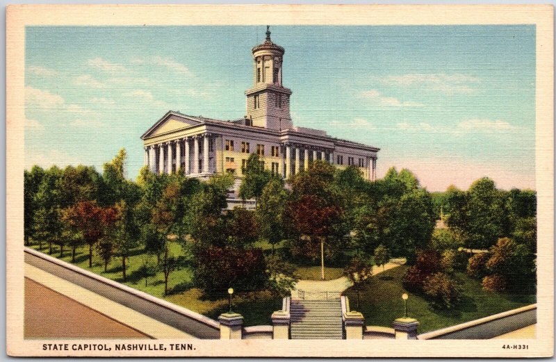 State Capitol Nashville Tennessee TN Grounds Building & Roadway Postcard