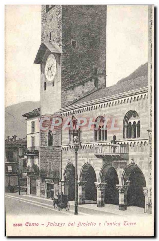 Old Postcard Como Palazzo del Broletto e l & # 39antica Tore