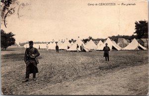 Vtg Saran France Camp de Cercottes Vue Generale Tentes 1909 Old View Postcard