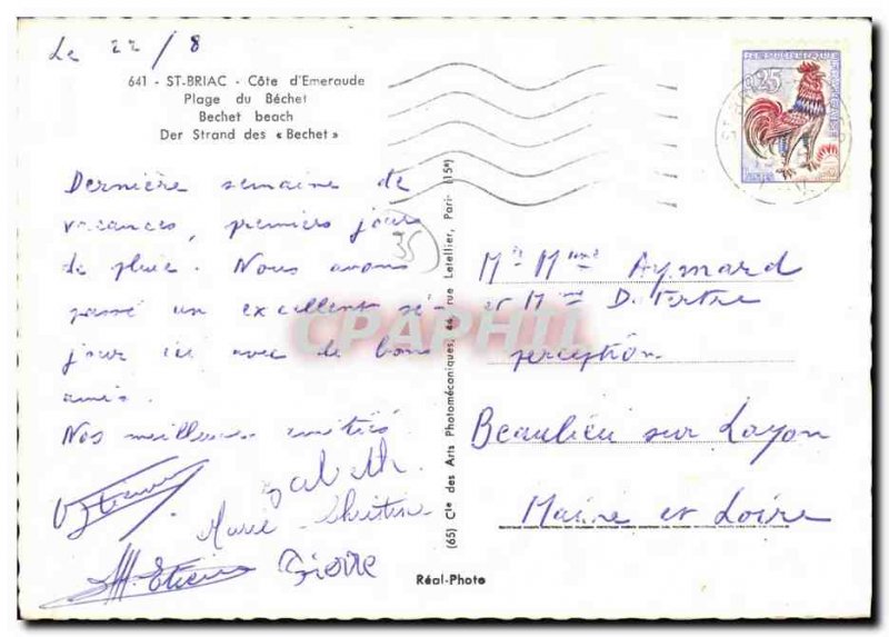 Postcard Modern Saint Briac Beach Bechet