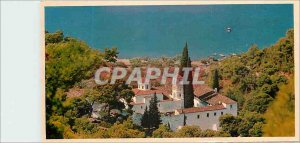 Postcard Modern Poros The monastery and its pine forest