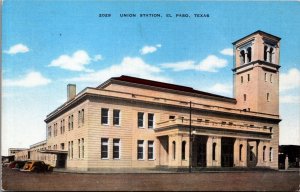 Union Station EL Paso Texas Linen Postcard C064