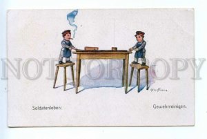 494973 WWI I Hoffmann little Soldiers Life Gun Cleaning Vintage postcard