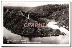 Creuse Crozant Old Postcard View of ruins & # 39ensemble