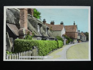 Berkshire LONG WITTENHAM Thatched Cottages c1950s RP Postcard