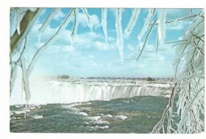 Horseshoe Falls In Winter, Niagara Falls, Ontario, Vintage 1976 Chrome Postcard