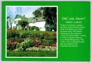 Green Gables, Cavendish, Prince Edward Island Did You Know Information PPC NOS