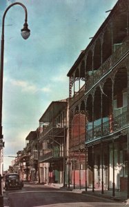 Vintage Postcard Creole Architecture in French Quarter of New Orleans Louisiana
