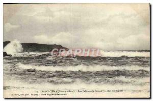 Postcard Old Saint Quay Cliffs Of Fonteny Effect waves