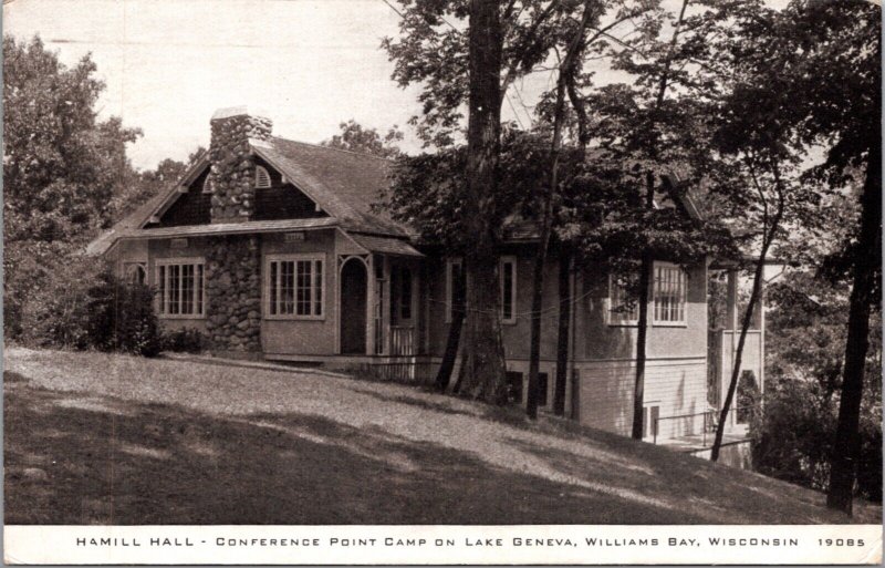 Postcard Hamill Hall Conference Point Camp on Lake Geneva Williams Bay Wisconsin