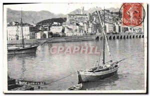 Old Postcard Boat fishing Menton The city and port