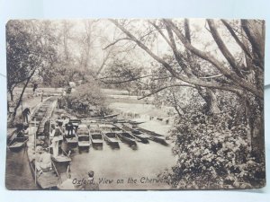 Detailed View of People Punting Boats on the River Cherwell Early Postcard 1913