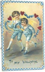 A4056    VALENTINE    POSTCARD,  YOUNG  BOYS