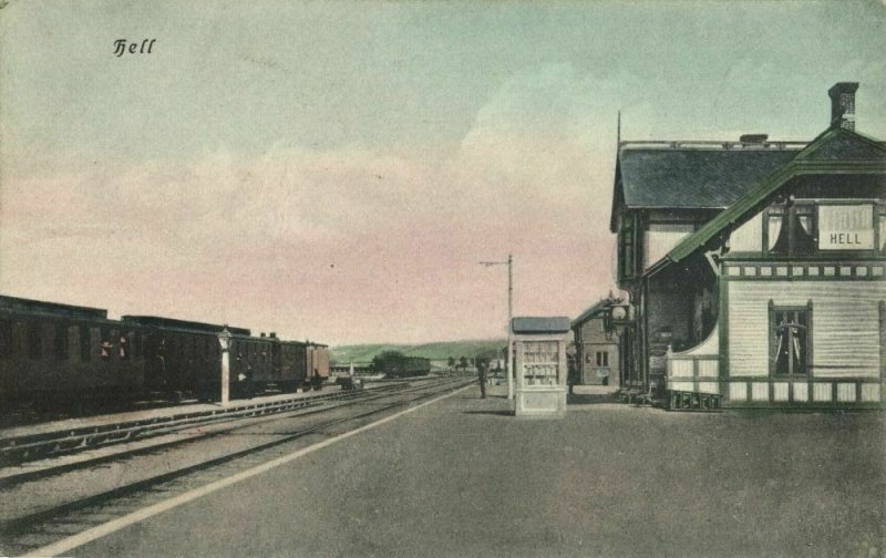 norway norge, HELL, Sunnanbanen, Railway Station (1910s) Postcard (4)