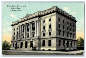 1912 Exterior View US Court House Post Office Lincoln Nebraska Antique Postcard