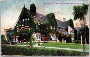1918 The Adolphus Busch Residence Pasadena California CA Garden Posted Postcard