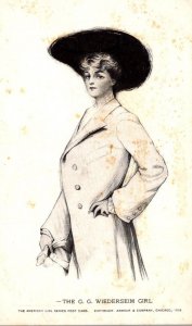 Beautiful Lady Wearing Large Hat The G G Wiedersheim Girl