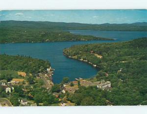Pre-1980 AERIAL VIEW OF BUILDINGS AT SUNAPEE HARBOR Postmarked Newport NH Q1101