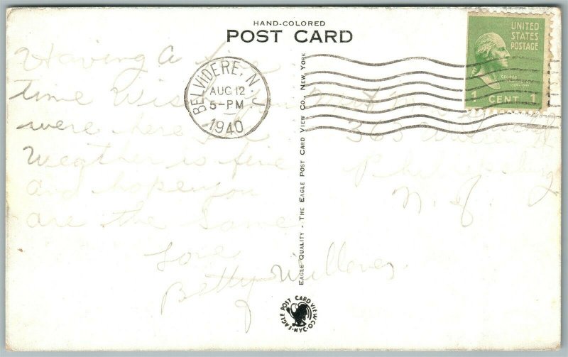 BELVIDERE NJ MOUNTAIL LAKE 1940 VINTAGE POSTCARD