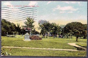 Vintage Postcard 1912 A View in Lafayette Park Norfolk VA