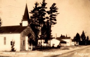 Wisconsin RPPC Real Photo Postcard - Post Chapel, PX - US Army - Camp McCoy