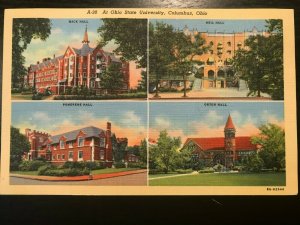 Vintage Postcard 1938 Ohio State University Four Halls Columbus Ohio (OH)
