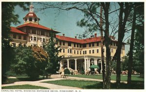 Vintage Postcard 1954 Carolina Hotel Entrance Drive Pinehurst North Carolina NC