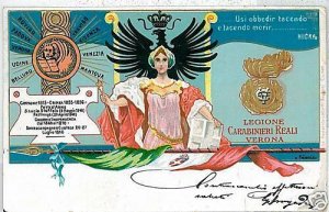 00441 - Illustrated Vintage Postcard - REGGIMENTAL: CARABINIERI VERONA-