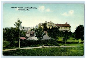 c1912 Ottawa House, Cushing Island, Portland Maine ME Antique Postcard