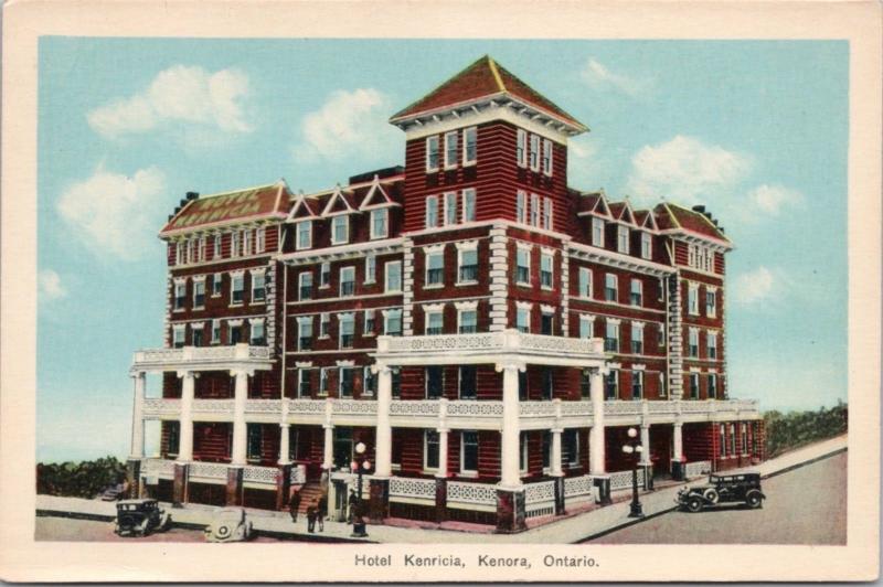 Hotel Kenricia Kenora ON Ontario Lake Of The Woods Ad Advert Postcard E30